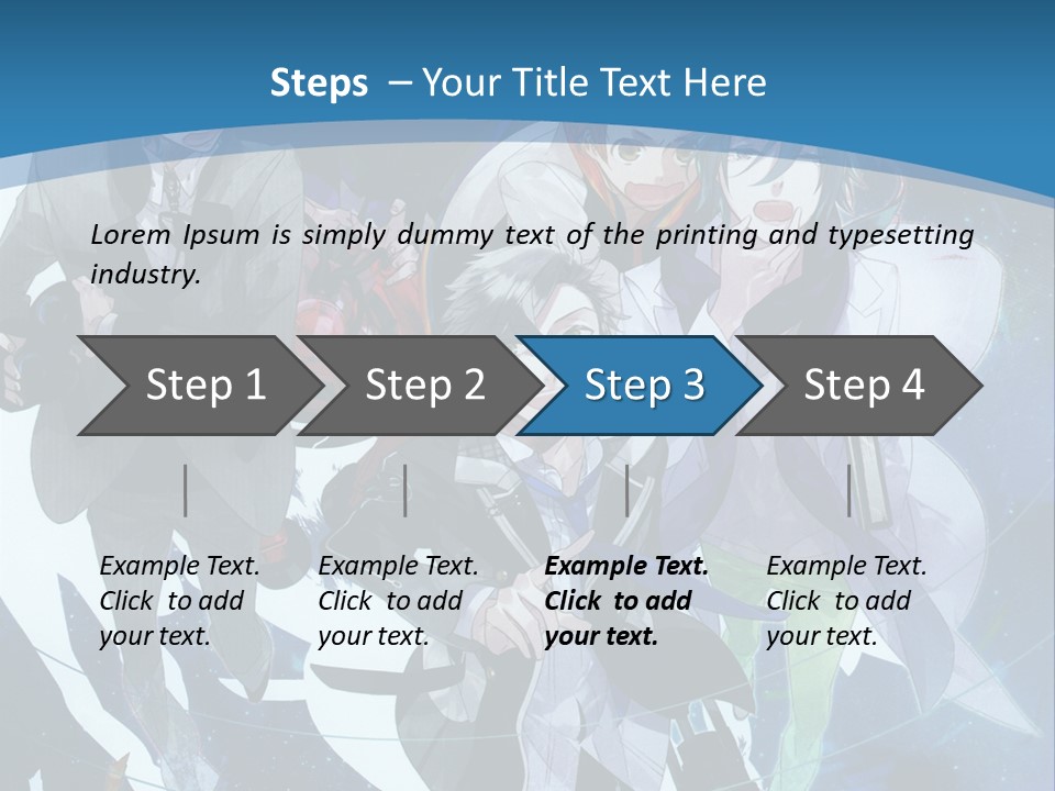 A Group Of People Standing In Front Of A Blue Background PowerPoint Template