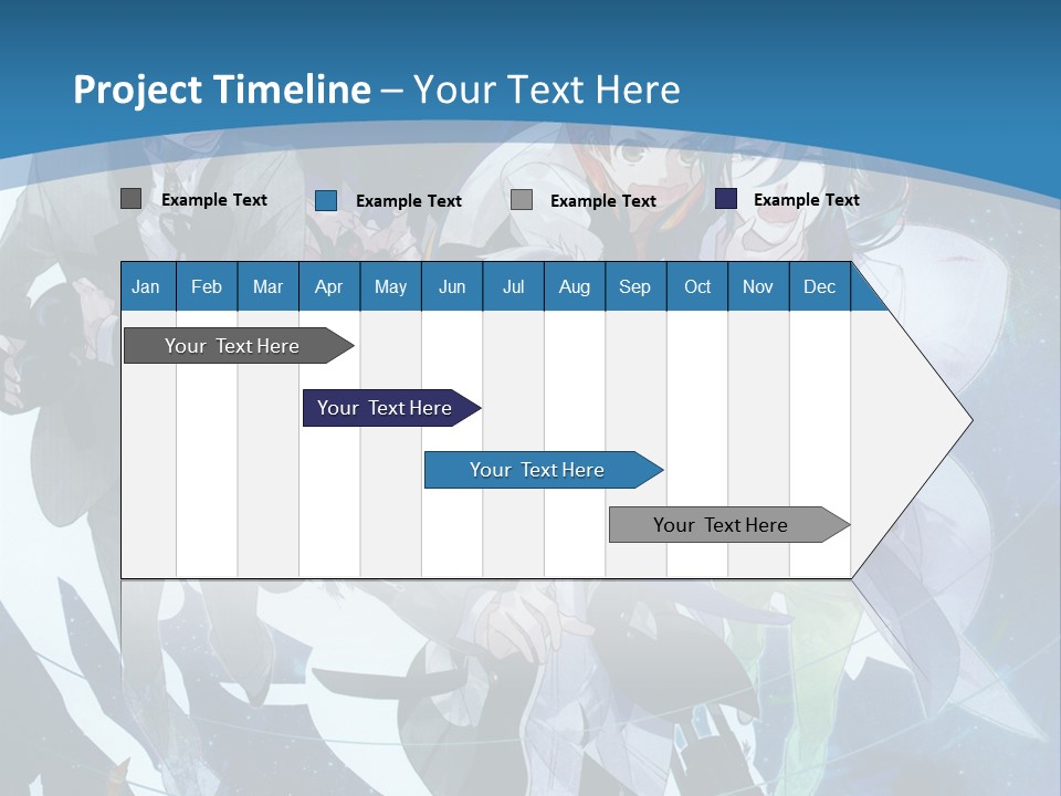 A Group Of People Standing In Front Of A Blue Background PowerPoint Template