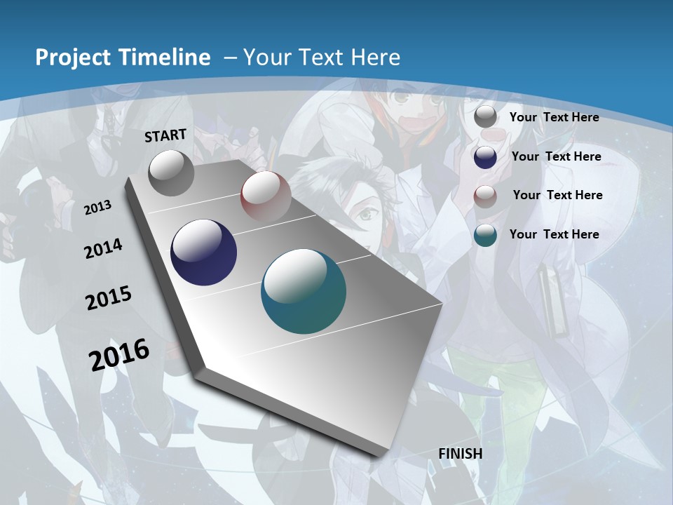 A Group Of People Standing In Front Of A Blue Background PowerPoint Template