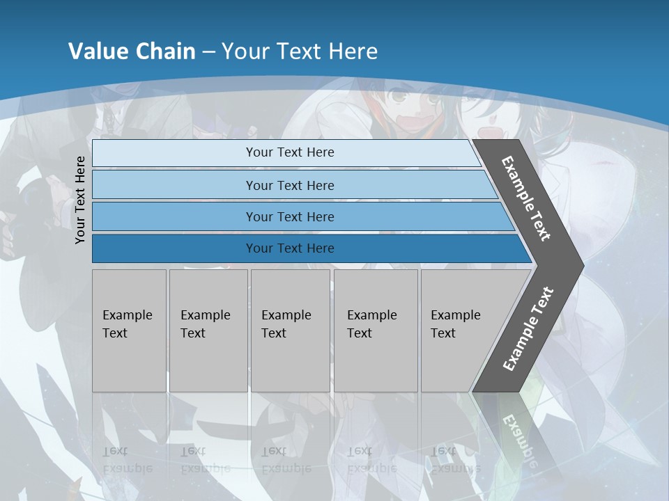 A Group Of People Standing In Front Of A Blue Background PowerPoint Template