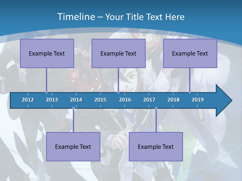 A Group Of People Standing In Front Of A Blue Background PowerPoint Template