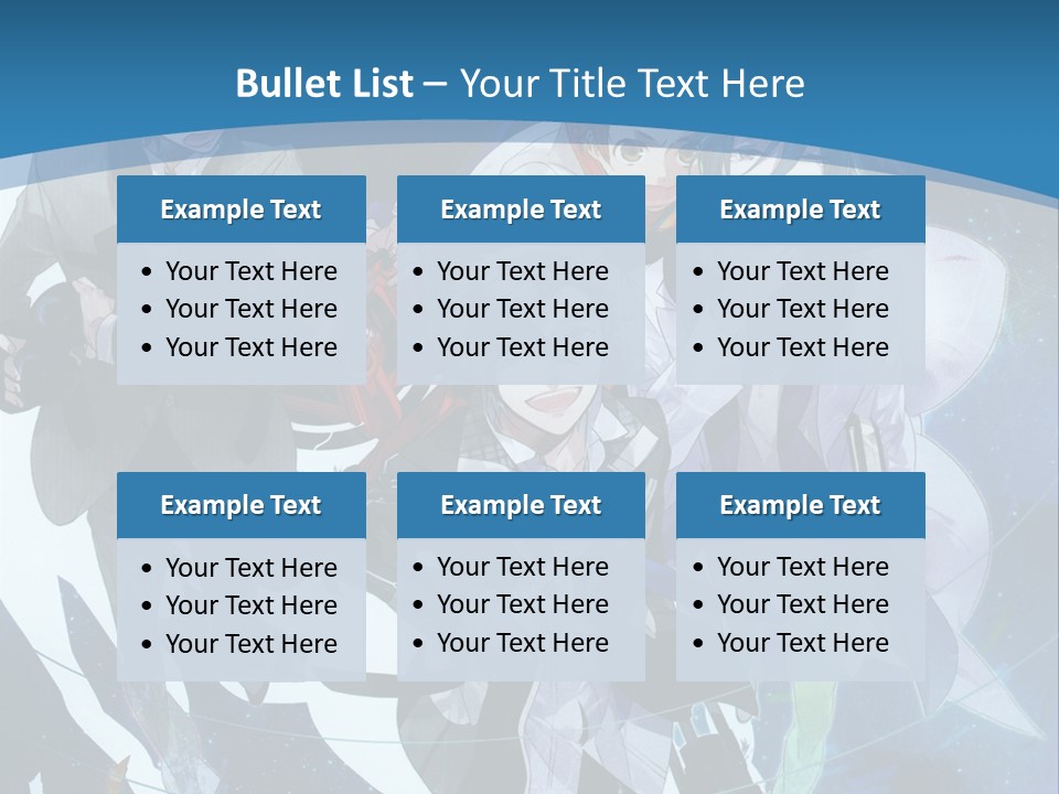 A Group Of People Standing In Front Of A Blue Background PowerPoint Template