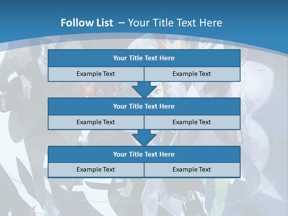 A Group Of People Standing In Front Of A Blue Background PowerPoint Template