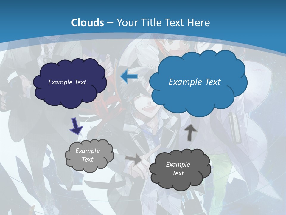 A Group Of People Standing In Front Of A Blue Background PowerPoint Template
