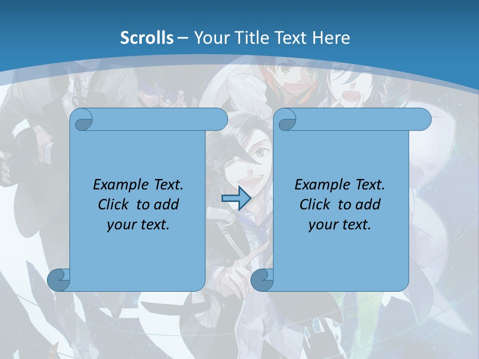 A Group Of People Standing In Front Of A Blue Background PowerPoint Template