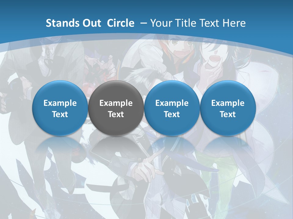 A Group Of People Standing In Front Of A Blue Background PowerPoint Template