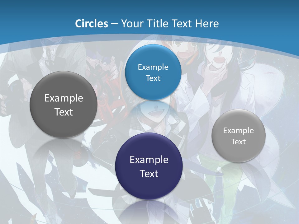 A Group Of People Standing In Front Of A Blue Background PowerPoint Template