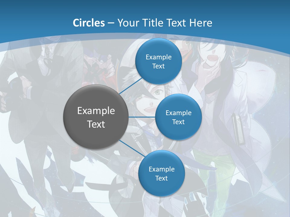 A Group Of People Standing In Front Of A Blue Background PowerPoint Template