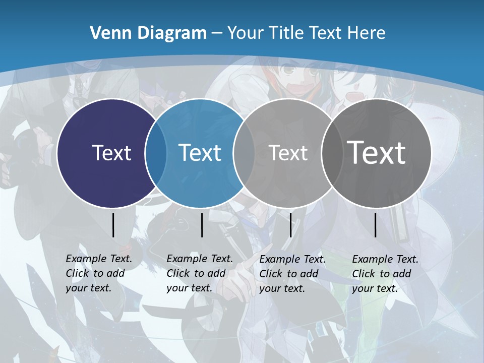 A Group Of People Standing In Front Of A Blue Background PowerPoint Template