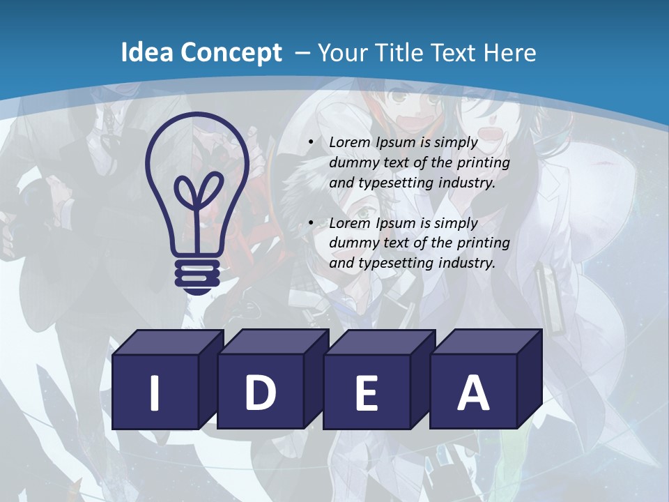 A Group Of People Standing In Front Of A Blue Background PowerPoint Template