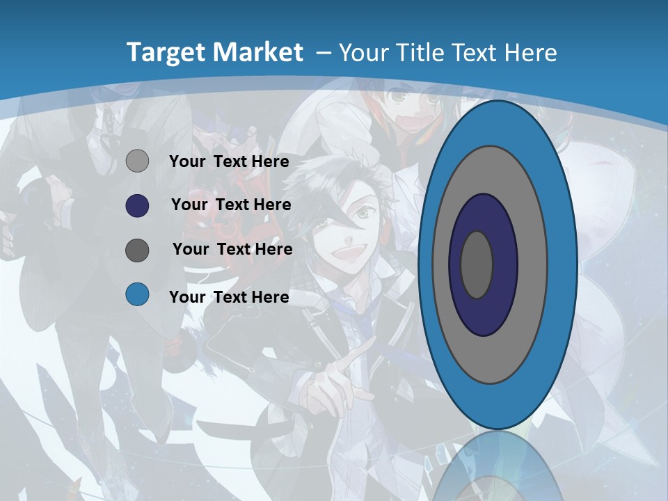 A Group Of People Standing In Front Of A Blue Background PowerPoint Template