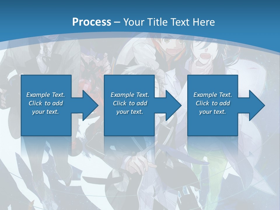 A Group Of People Standing In Front Of A Blue Background PowerPoint Template