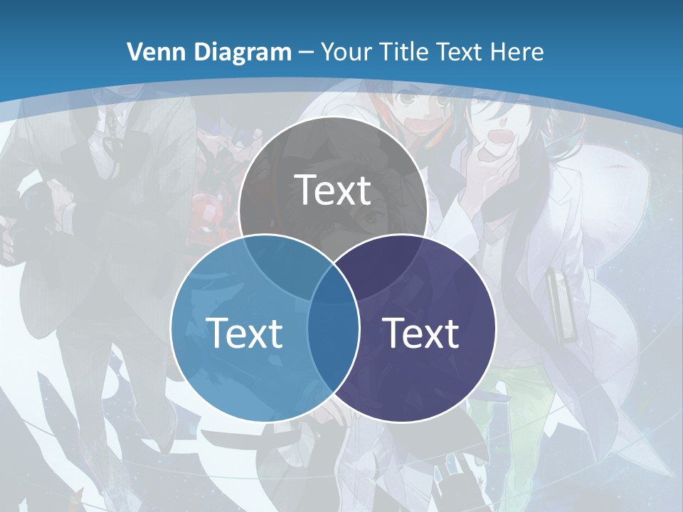 A Group Of People Standing In Front Of A Blue Background PowerPoint Template