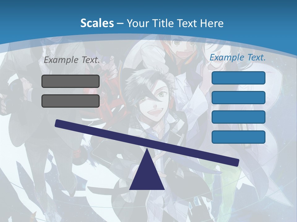 A Group Of People Standing In Front Of A Blue Background PowerPoint Template