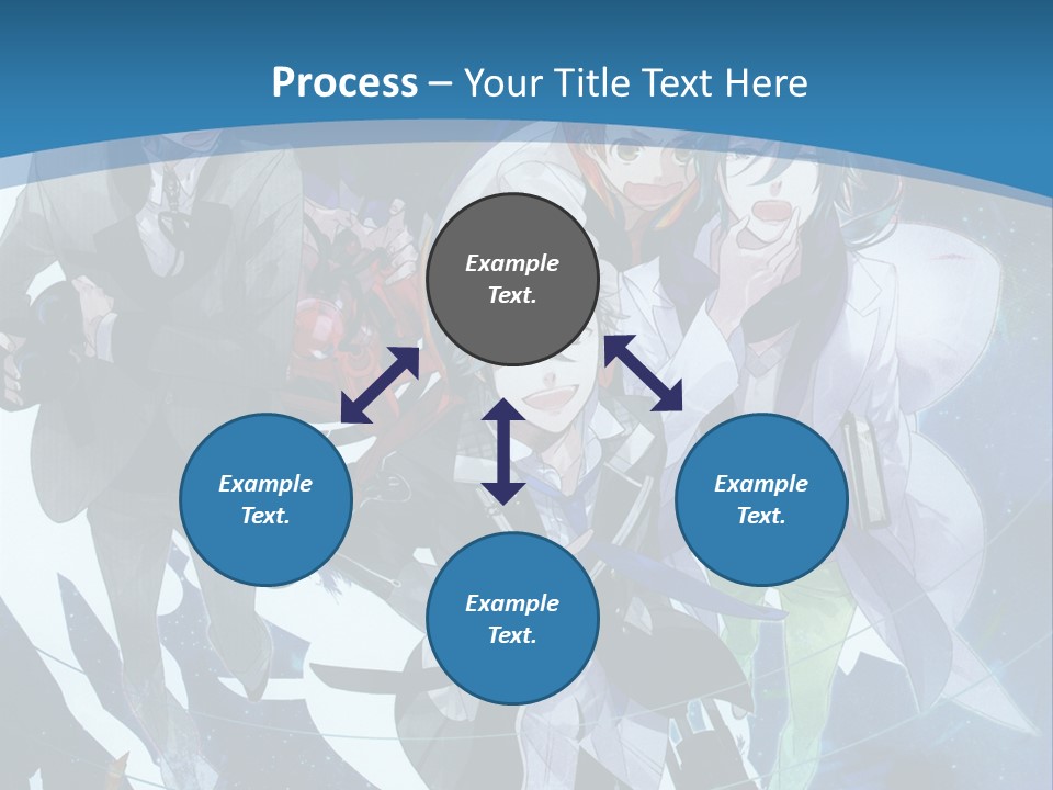 A Group Of People Standing In Front Of A Blue Background PowerPoint Template