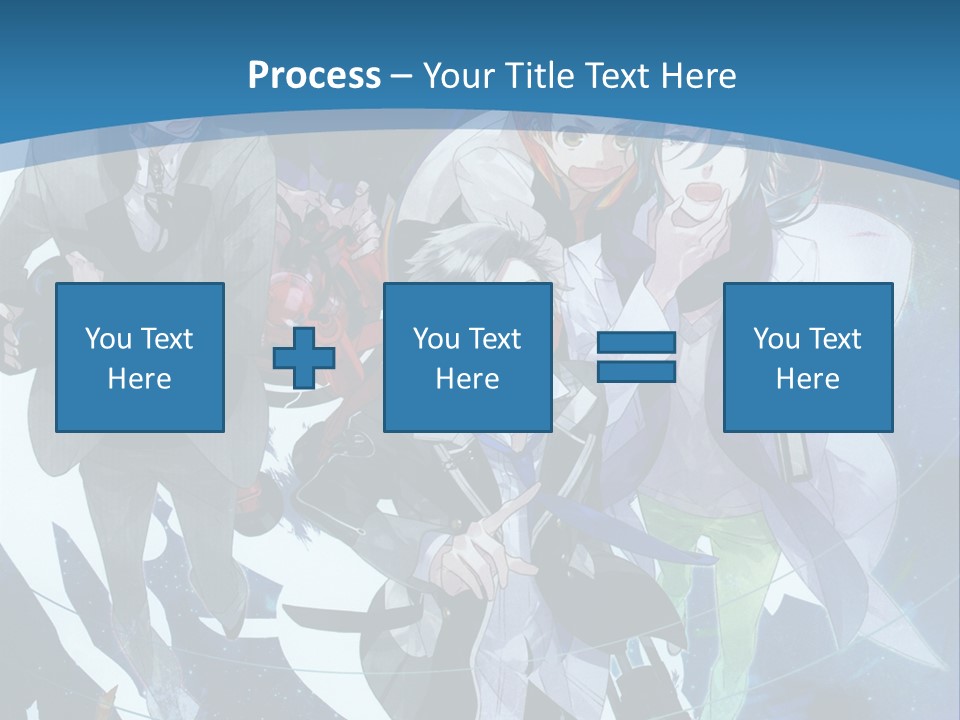 A Group Of People Standing In Front Of A Blue Background PowerPoint Template