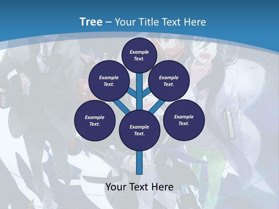 A Group Of People Standing In Front Of A Blue Background PowerPoint Template