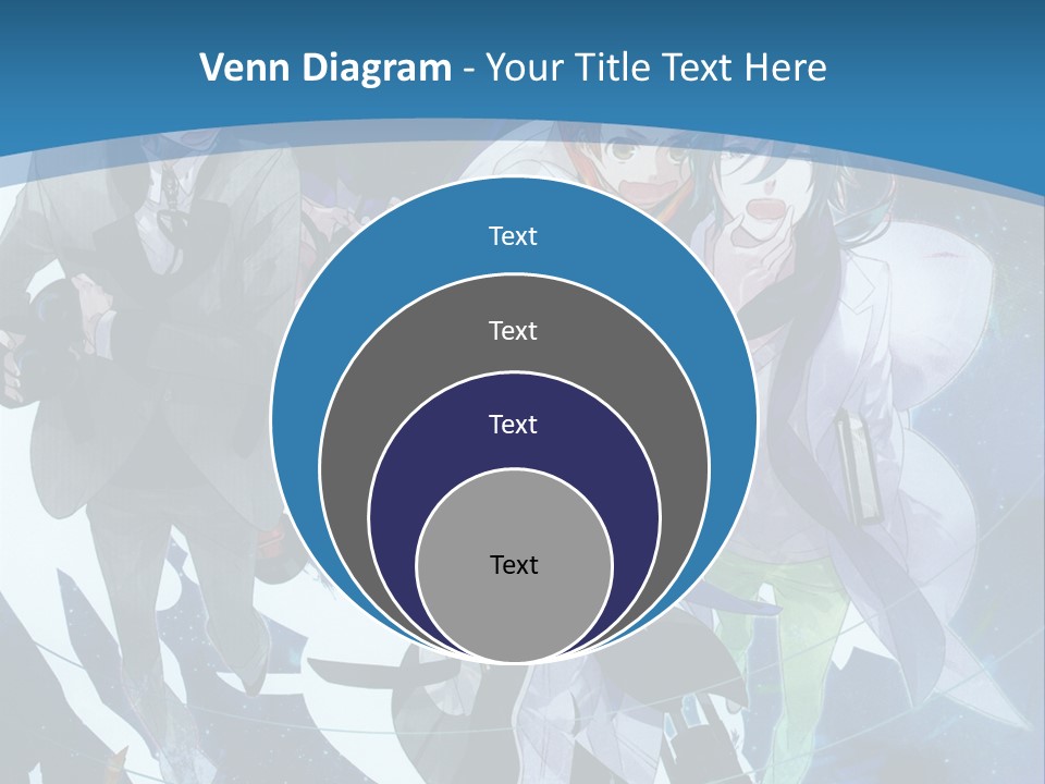 A Group Of People Standing In Front Of A Blue Background PowerPoint Template