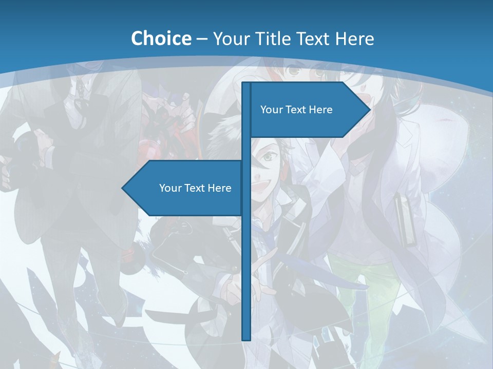 A Group Of People Standing In Front Of A Blue Background PowerPoint Template