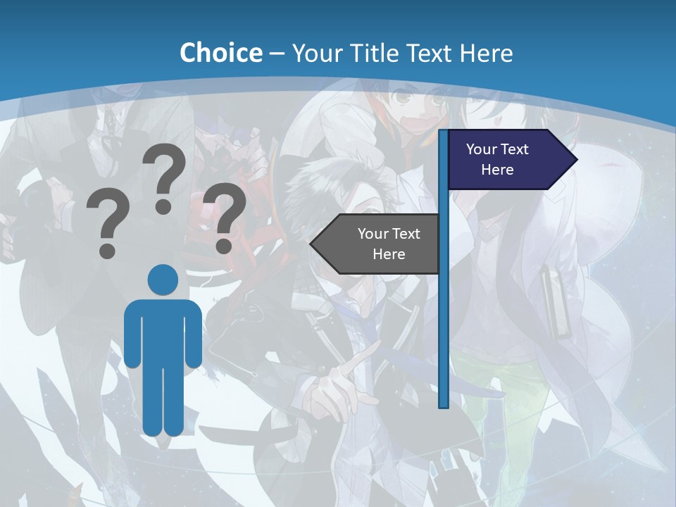 A Group Of People Standing In Front Of A Blue Background PowerPoint Template