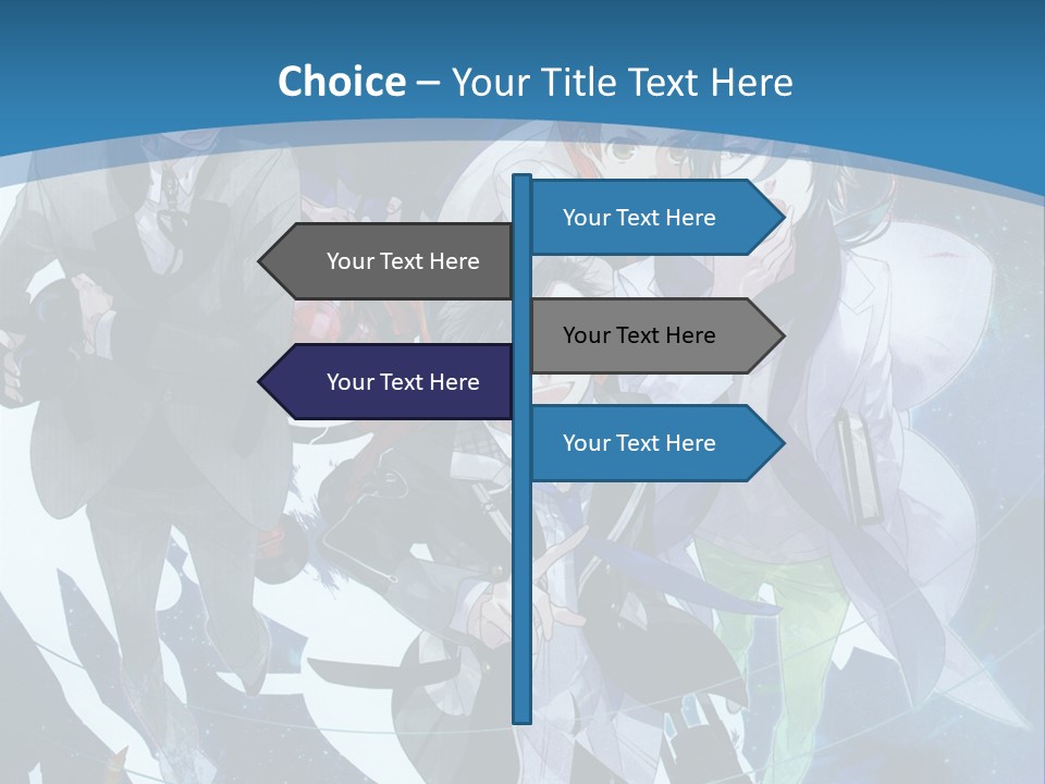 A Group Of People Standing In Front Of A Blue Background PowerPoint Template