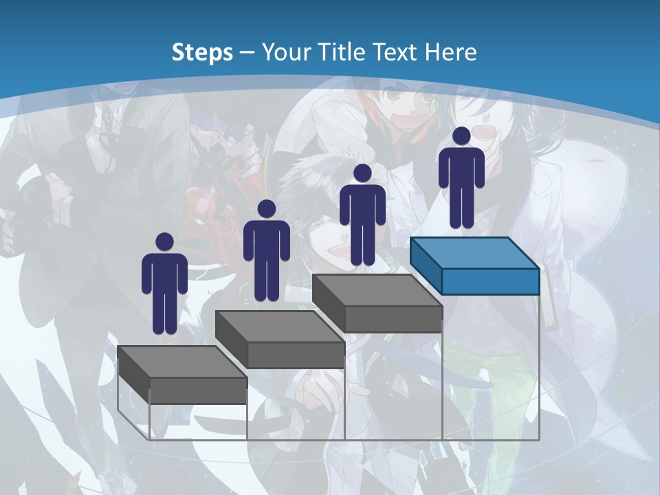 A Group Of People Standing In Front Of A Blue Background PowerPoint Template