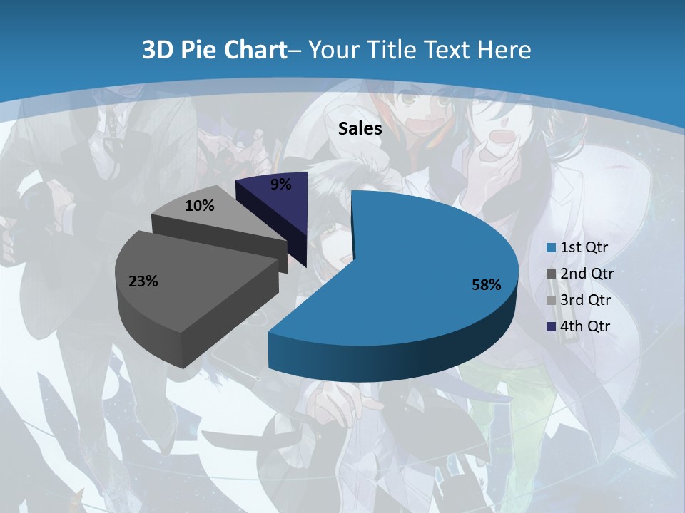 A Group Of People Standing In Front Of A Blue Background PowerPoint Template