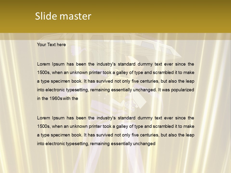 A Yellow Background With A Picture Of A Person Holding A Sword PowerPoint Template