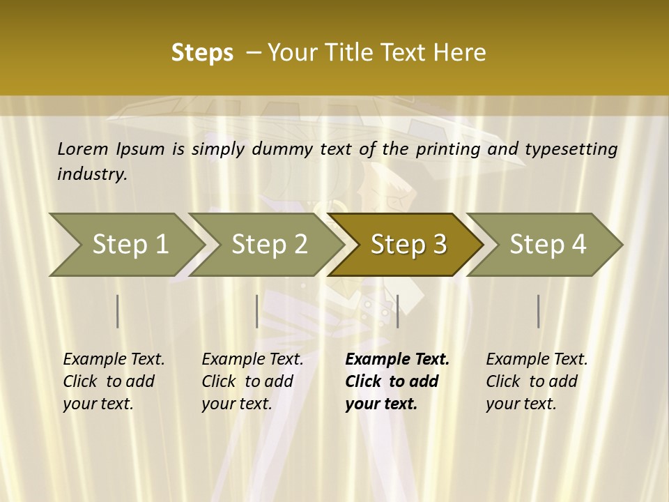 A Yellow Background With A Picture Of A Person Holding A Sword PowerPoint Template