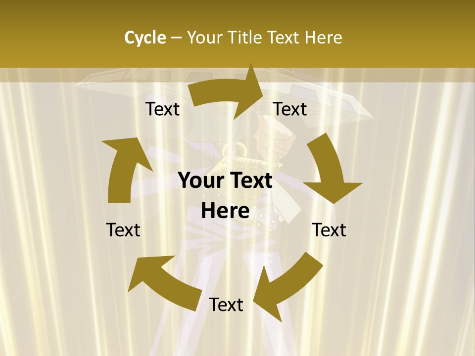 A Yellow Background With A Picture Of A Person Holding A Sword PowerPoint Template