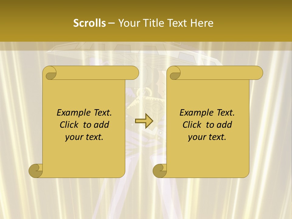A Yellow Background With A Picture Of A Person Holding A Sword PowerPoint Template