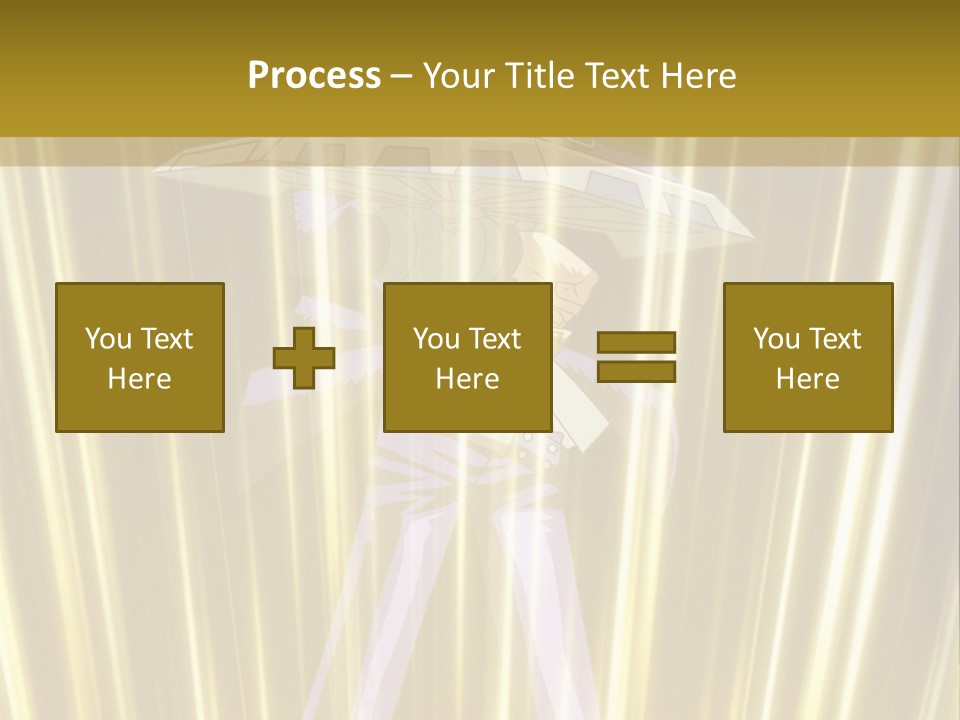 A Yellow Background With A Picture Of A Person Holding A Sword PowerPoint Template