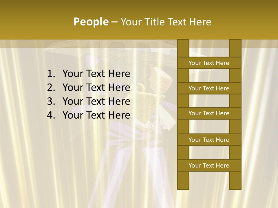 A Yellow Background With A Picture Of A Person Holding A Sword PowerPoint Template