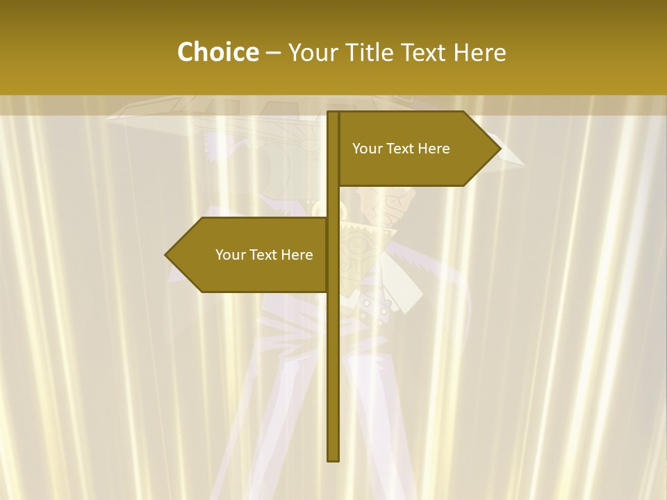 A Yellow Background With A Picture Of A Person Holding A Sword PowerPoint Template