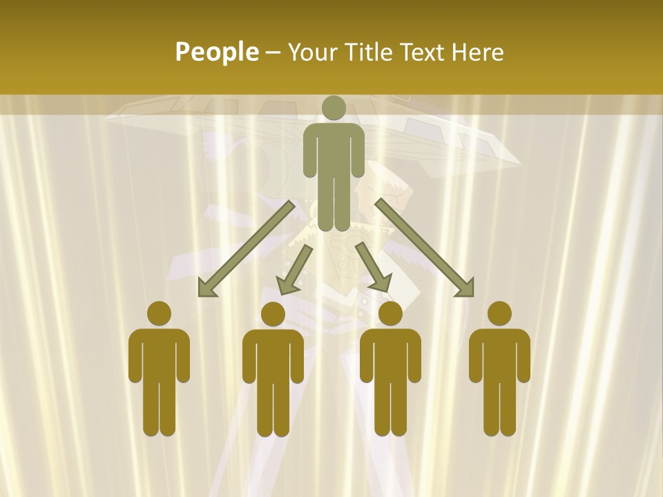 A Yellow Background With A Picture Of A Person Holding A Sword PowerPoint Template