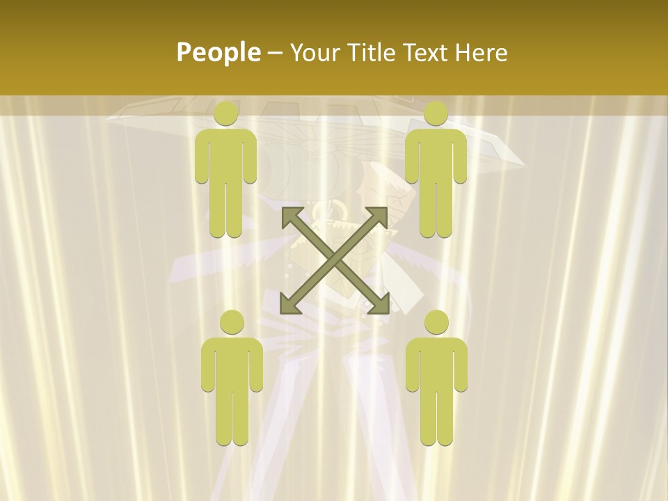 A Yellow Background With A Picture Of A Person Holding A Sword PowerPoint Template
