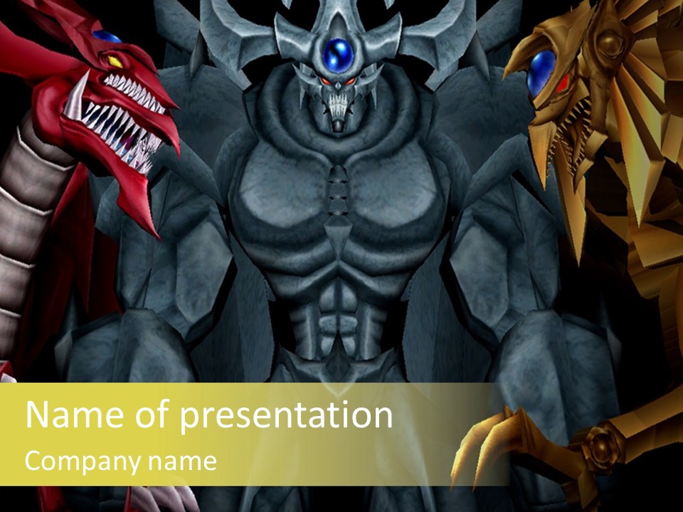 A Group Of Demonic Creatures With A Black Background PowerPoint Template