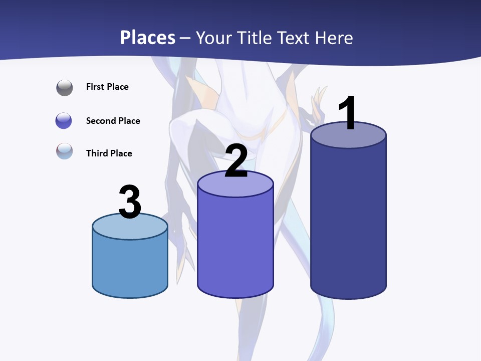 A Woman With Blue Hair Is Standing In Front Of A White Background PowerPoint Template