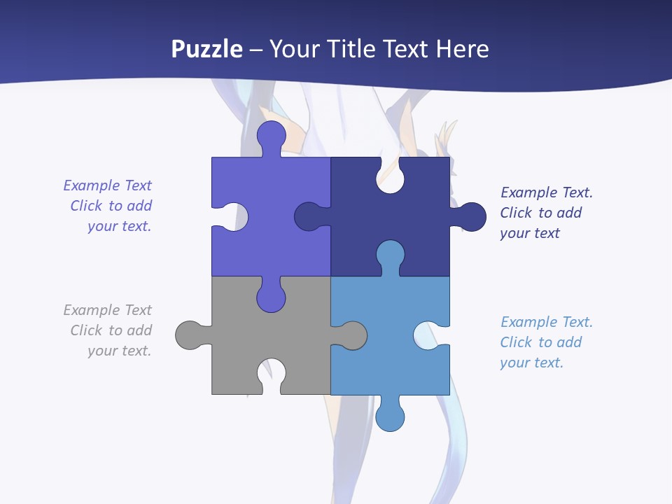 A Woman With Blue Hair Is Standing In Front Of A White Background PowerPoint Template