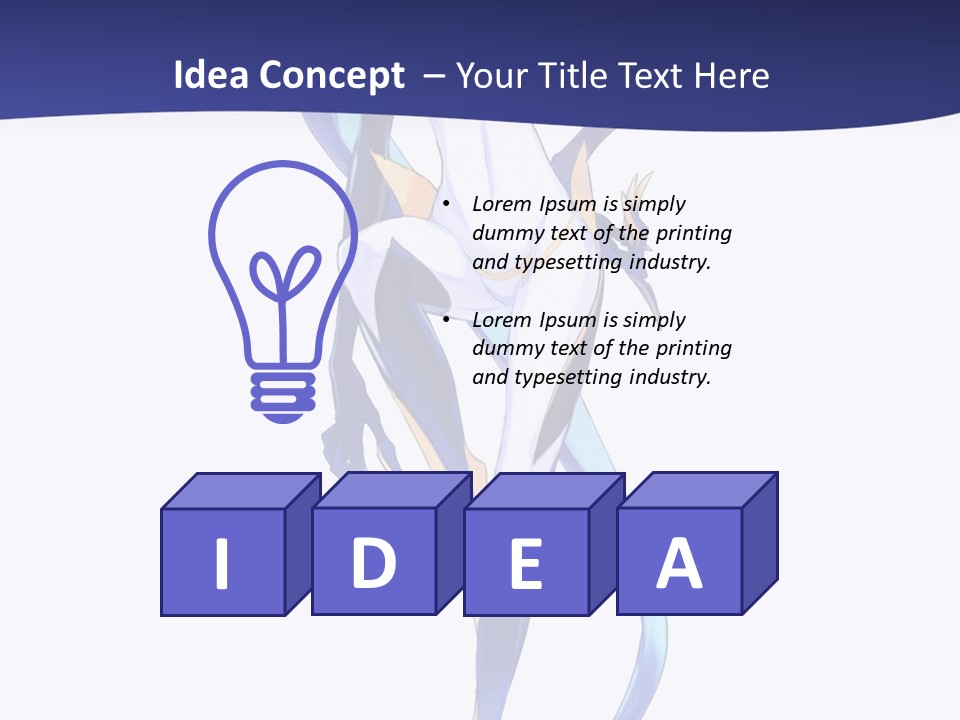 A Woman With Blue Hair Is Standing In Front Of A White Background PowerPoint Template