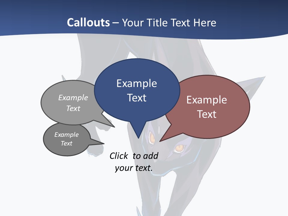 A Black Cat With Yellow Eyes Is In The Air PowerPoint Template