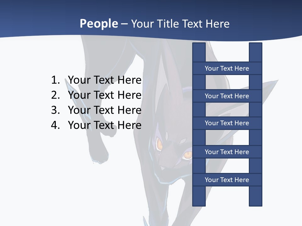 A Black Cat With Yellow Eyes Is In The Air PowerPoint Template