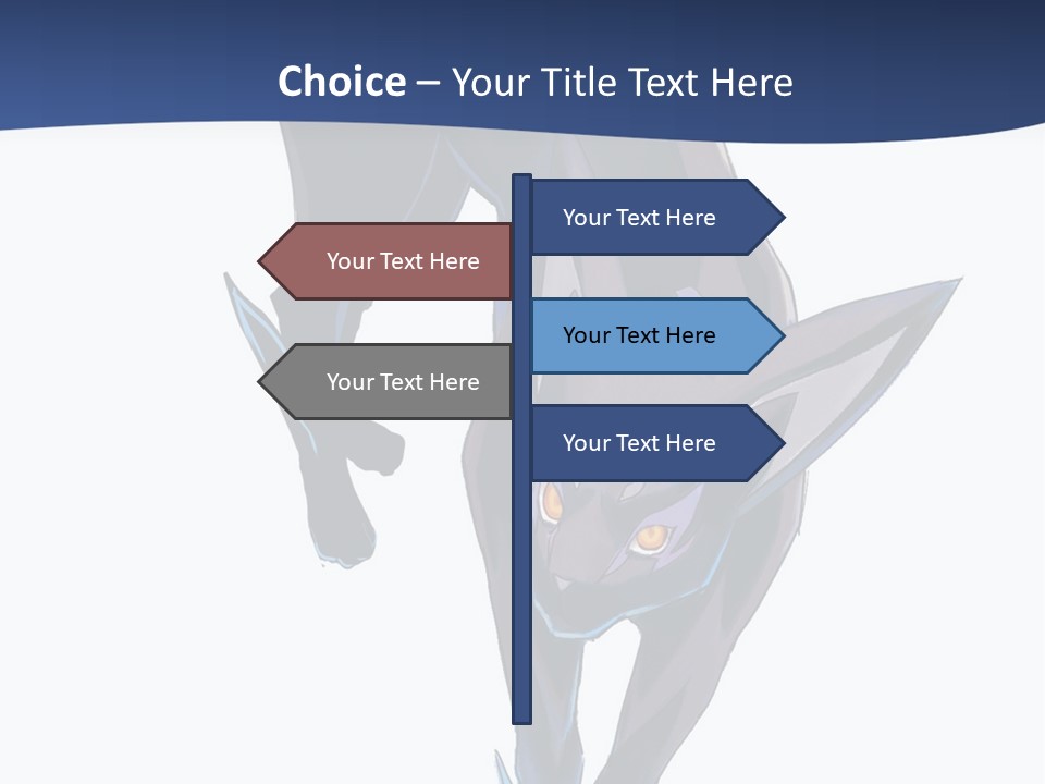 A Black Cat With Yellow Eyes Is In The Air PowerPoint Template