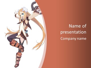 A Woman With Long Blonde Hair Is Holding A Sword PowerPoint Template