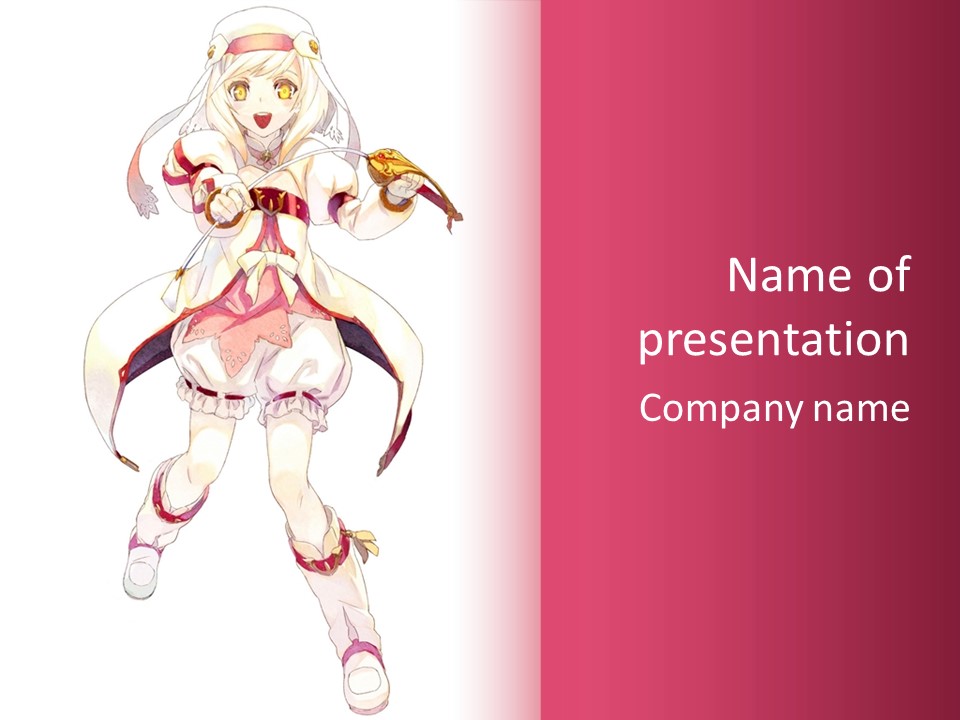 A Woman In A White Dress Holding A Sword PowerPoint Template