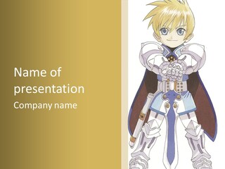 An Anime Character With Blonde Hair And Blue Eyes PowerPoint Template