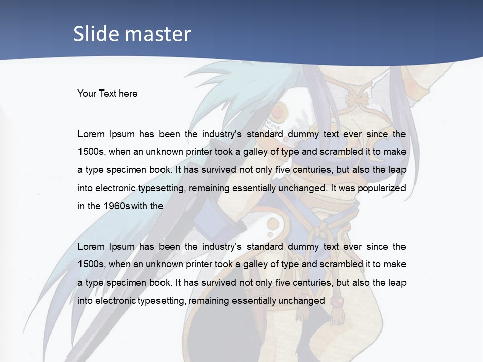 An Anime Character With A Sword In Her Hand PowerPoint Template
