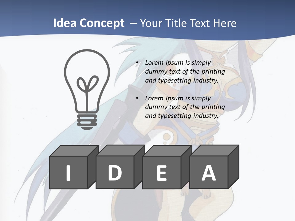 An Anime Character With A Sword In Her Hand PowerPoint Template