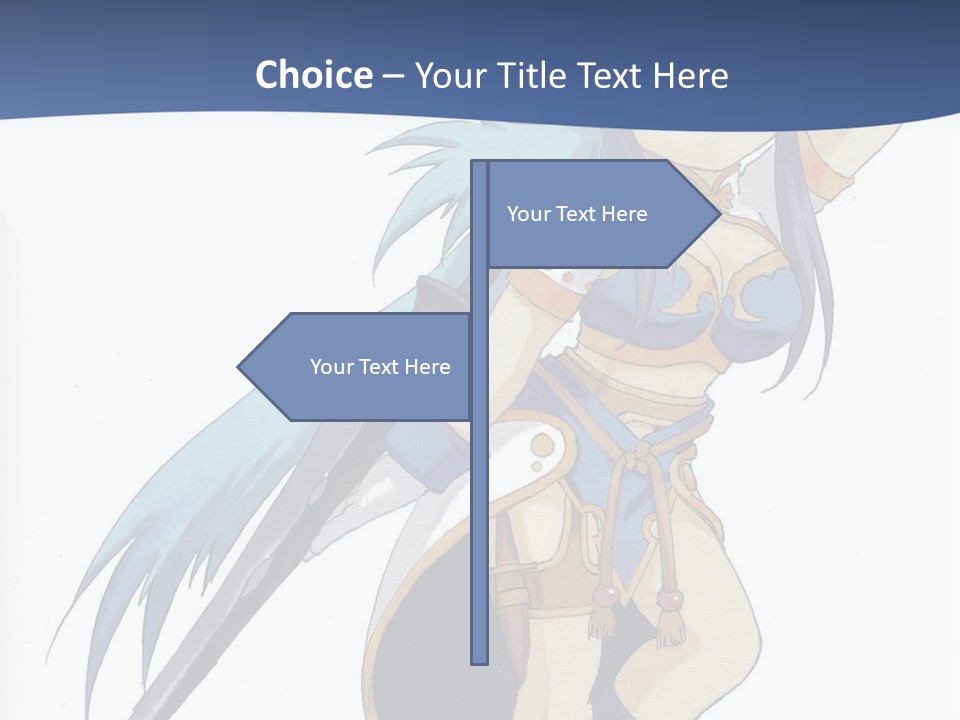 An Anime Character With A Sword In Her Hand PowerPoint Template