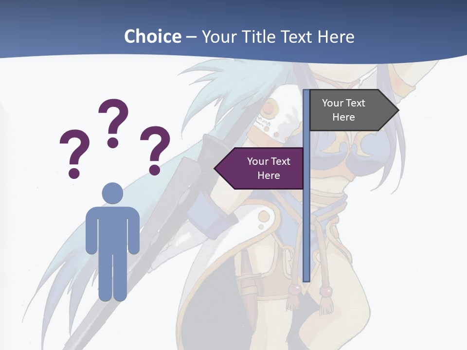 An Anime Character With A Sword In Her Hand PowerPoint Template